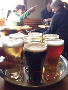 Tasters at Island Hoppin' Brewery in Eastsound on Orcas Island