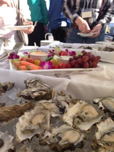 Fresh-shucked oysters, which we paired with Reuben's Gose and American Brewing Oatmeal Stout