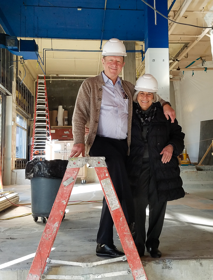 Pike founders and owners Charles and Rose Ann Finkel in the new space post-demolition