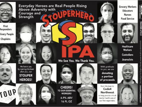 label art. stoup brewing introduces stouperhero ipa
