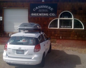 Washington Beer Cruiser waits patiently for Cashmere Brewing to open.
