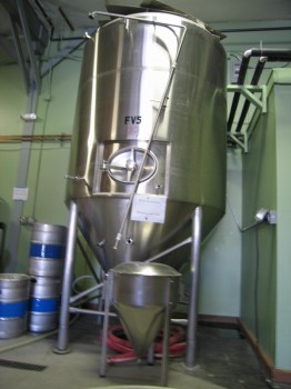 That was then (1.5 barrel fermenter) and this is now (30 barrel fermenter).