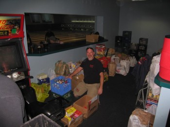 Ken (Big Al Brewing) helping organize the donations.