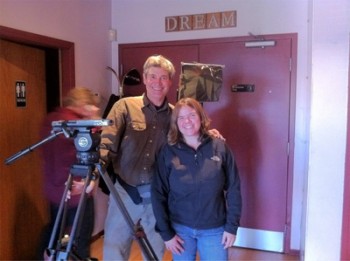 @sudsymaggie (Maggie) with Darrell the camera guy.