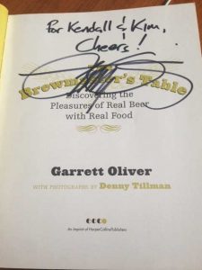 A prized possession: our autographed copy of The Brewmaster's Table.