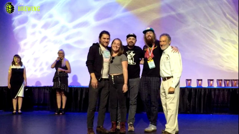 The Cloudburst crew receiving a gold medal at the 2019 GABF in Denver, another huge honor.