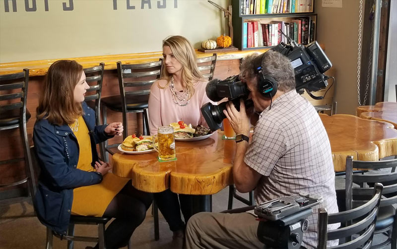 King 5 filming at Four Generals Brewing in Renton.