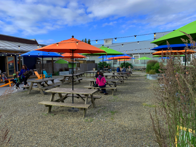 Beer garden at Pourhouse in Port Townsend, WA.