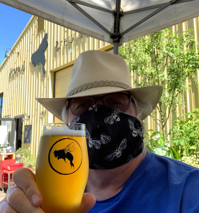 Beer and masks at Propolis Brewing in Port Townsend.