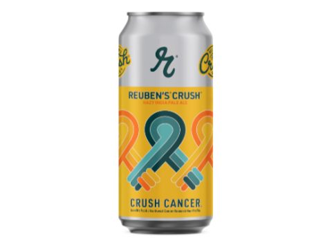 A can of Crush Cancer IPA from Reuben's Brews.