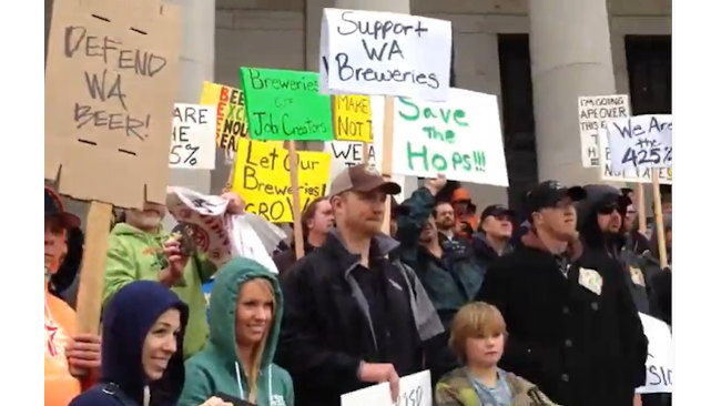 Beer tax rally on the steps of the Capitol Building (2013).