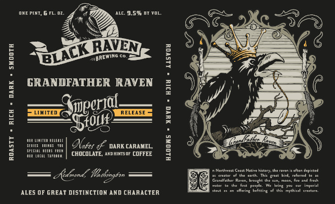 Grandfather Raven Imperial Stout, Black Raven Brewing.