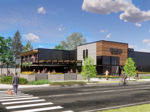 Architect's rendering of Uprise Brewing.