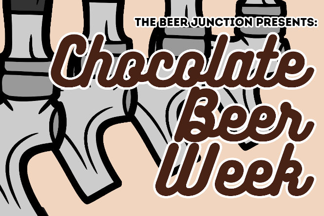 The logo for Chocolate Beer Week at The Beer Junction.