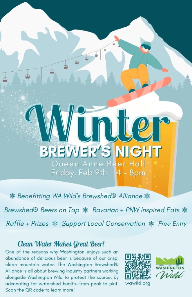 Large poster for Brewshed Alliance winter brewers night.