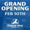 Poster for the grand opening at Distant West Brewing.