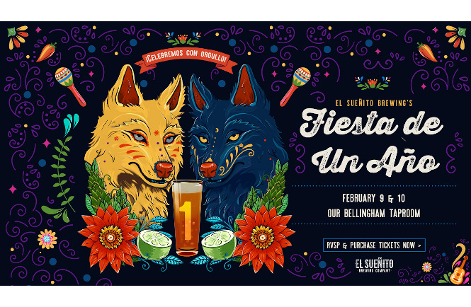 A poster for the first anniversary celebration at El Sueñito Brewing.