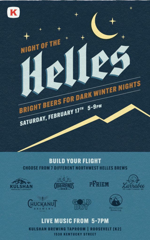 Poster for the Night of the Helles event at Kulshan Brewing.