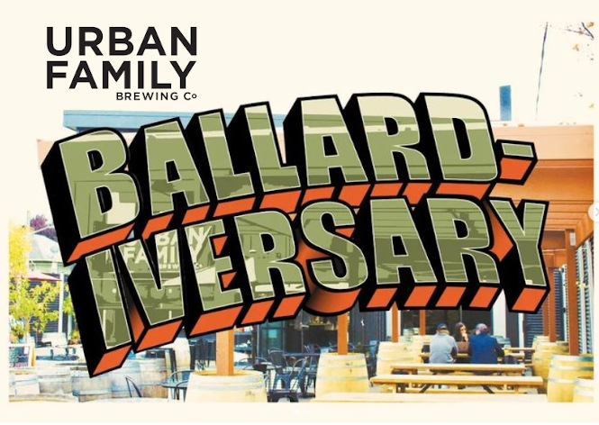 A flyer for the anniversary celebration at Urban Family Brewing.