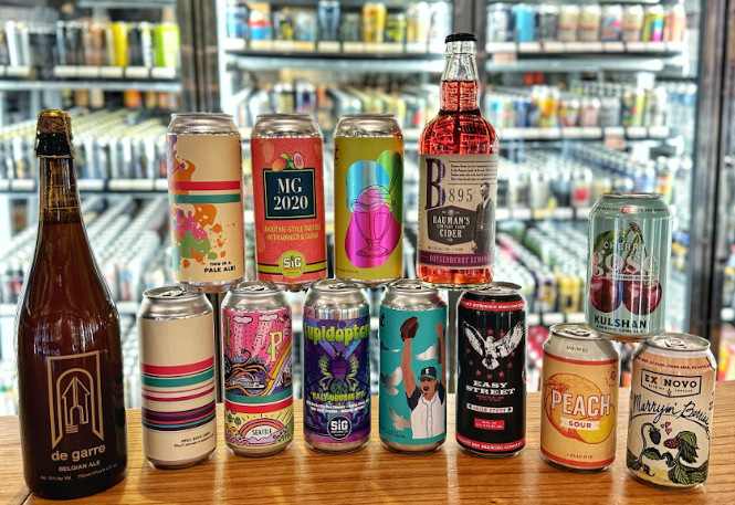 A selection of bottles and cans at The Beer Junction.