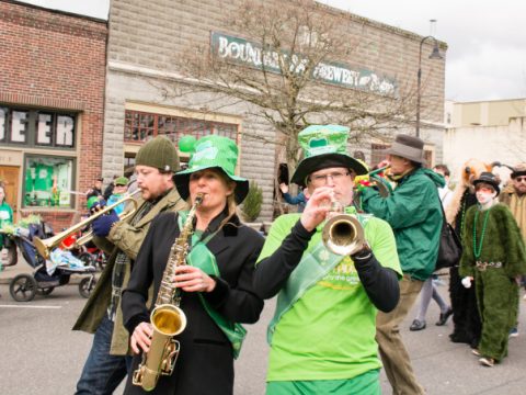 St. Patrick's Day revelers at Boundary Bay Brewery.