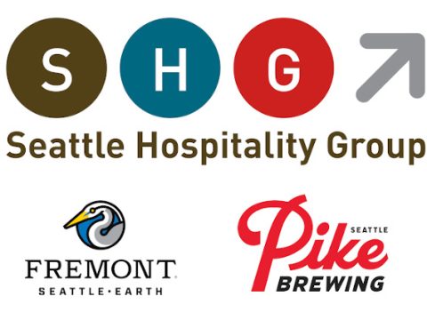 Logos for SHG, Fremont Brewing, and Pike Brewing.