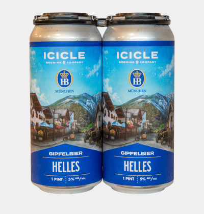 Cans of Gipfelbier Helles.