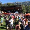 Crowd of people at the Whistler Village Beer Festival.