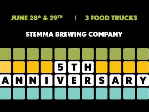 A poster for Stemm Brewing's 5th anniversary party.