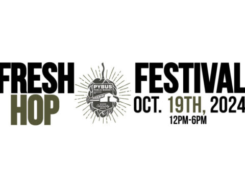 Logos for the Pybus Market Fresh Hop Festival.