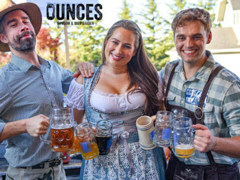 people celebrating oktoberfest.