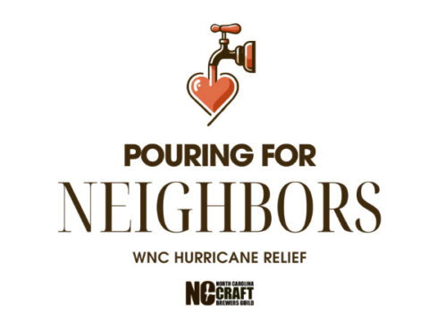 Logo for the Pouring for Neighbors hurricane helene relief beer.