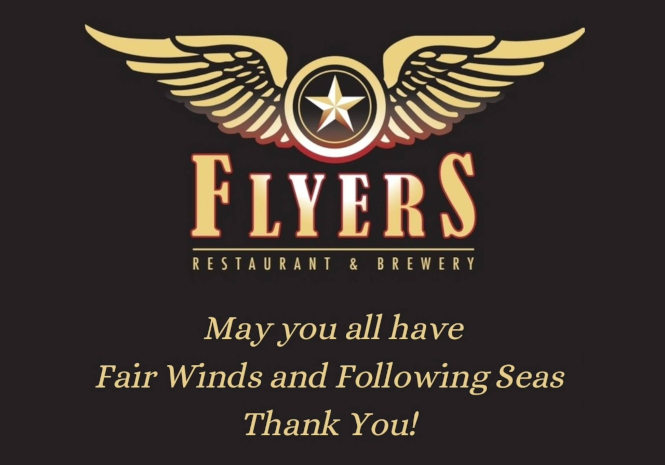 Flyers Restaurant and Brewery announces its closure.