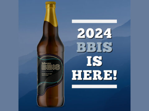 A bottle of BBIS from Reuben's Brews.