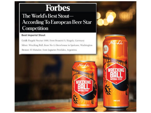 A poster announcing the No-Li Brewhouse recognition from Forbes Magazine.