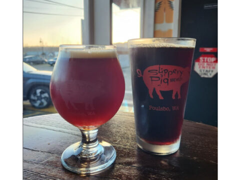 Glasses of beer from Slippery Pig Brewing.