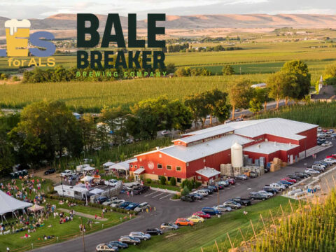 An aerial photo of Bale Breaker Brewing set up for a big event