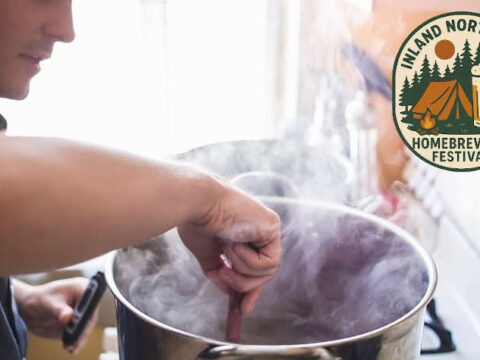Inland Northwest Homebrewing Festival, Sept. 19th – 21st A person stirring a steaming pot of homebrew on a stove.