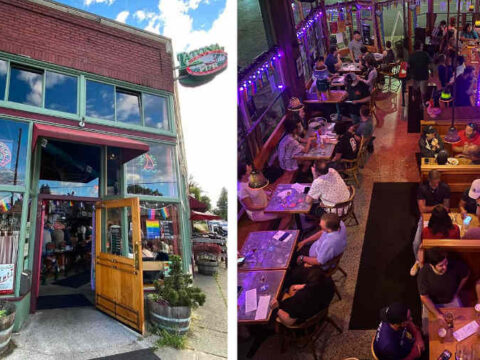 The collage of the Latona Pub, inside and out.