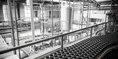 Sleek modern brewery interior