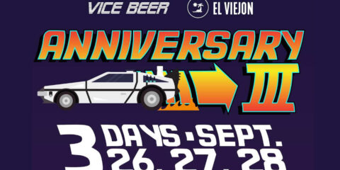 A small poster for the anniversary event at Vice Beer