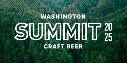 Registration Still Open for Washington Craft Beer Summit Rolling hills of evergreen trees with white letters in the foreground