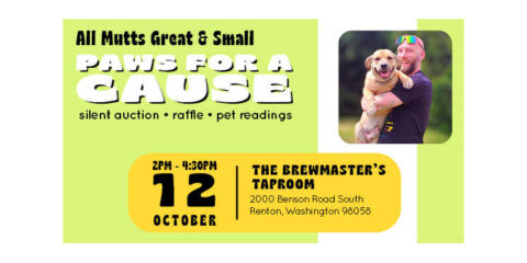 A green poster for the event set against a white background