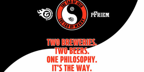 A Gift From the Universe: the Tao of Manny and the Tao of Josh A black, white, and red poster for the new beer's release