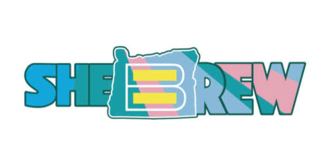 A colorful logo for the SheBrew festival