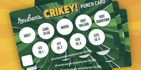 A punch card for brewery prizes