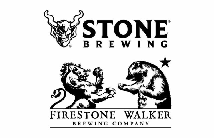 Two company logos in black and white