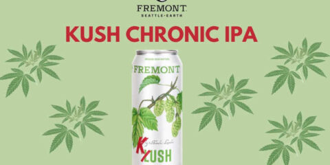 A can of beer against a green background