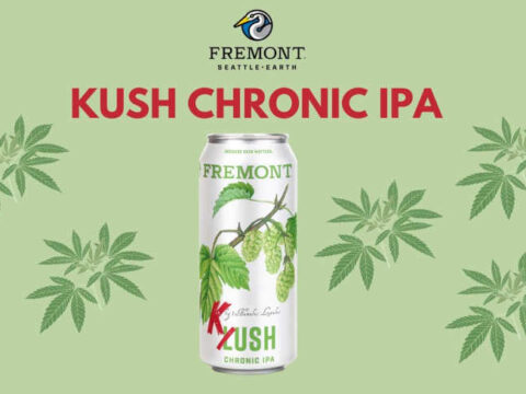 A can of beer against a green background