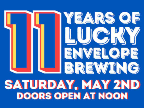 A small poster for an11th anniversary party at a brewery
